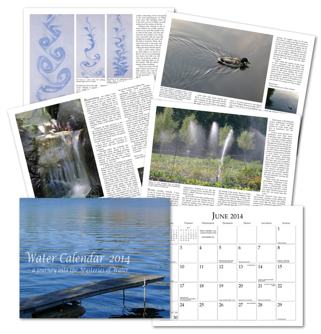 Water Calendar 2014 a journey into the Mysteries of Water Water