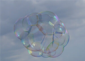 Some bubbles have merged into cluster.